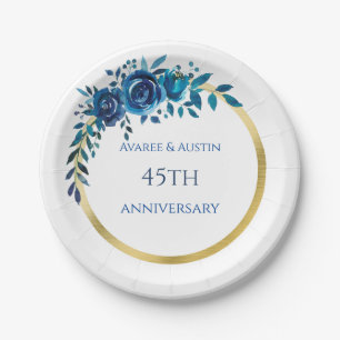 45th and 65th Sapphire Anniversary Paper Plates