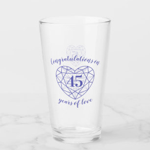 45th anniversary 45 years sapphire blue custom glass