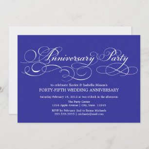 45th Anniversary Blue Invitation