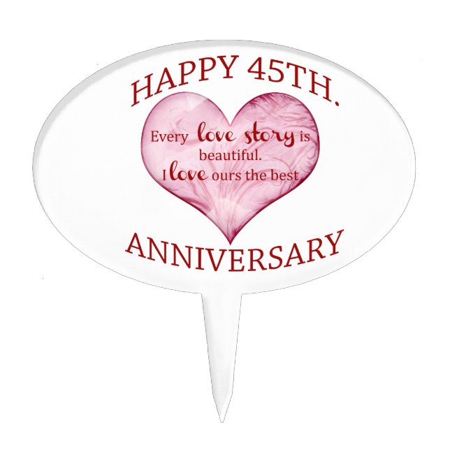 45th. Anniversary Cake Topper (Front)