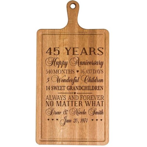 45th Anniversary Classy Cherry Wood Cutting Board