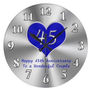 45th Anniversary Clock YOUR TEXT or Keep Ours