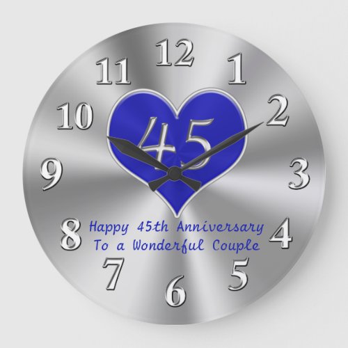 45th Anniversary Clock YOUR TEXT or Keep Ours