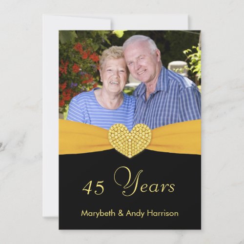 45th Anniversary - Faux Pocket -Custom Invitations