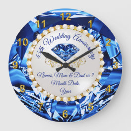 45th Anniversary Gift Ideas for Couples, Stunning  Large Clock