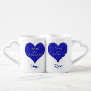 45th Anniversary Gift Ideas with NAMES and DATE Coffee Mug Set