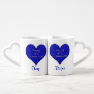 45th Anniversary Gift Ideas with NAMES and DATE Coffee Mug Set