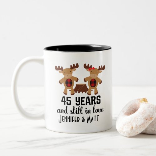 45th Anniversary Personalized Couples Mug Gift