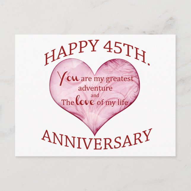 45th. Anniversary Postcard (Front)