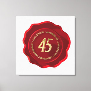 45th anniversary red wax seal canvas print