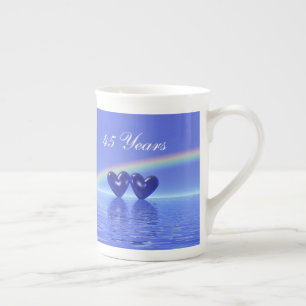 45th Anniversary Sapphire Hearts Bone China Mug