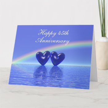 45th Anniversary Sapphire Hearts Card by Peerdrops at Zazzle
