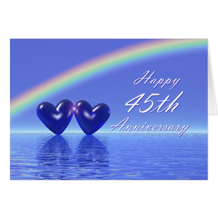 45th Anniversary Sapphire Hearts Card | Zazzle