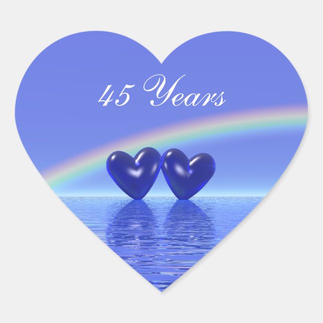 45th Anniversary Sapphire Hearts Heart Sticker (Front)
