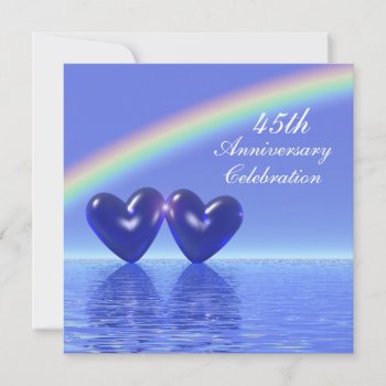 45th Anniversary Sapphire Hearts Invitation by xfinity7 at Zazzle