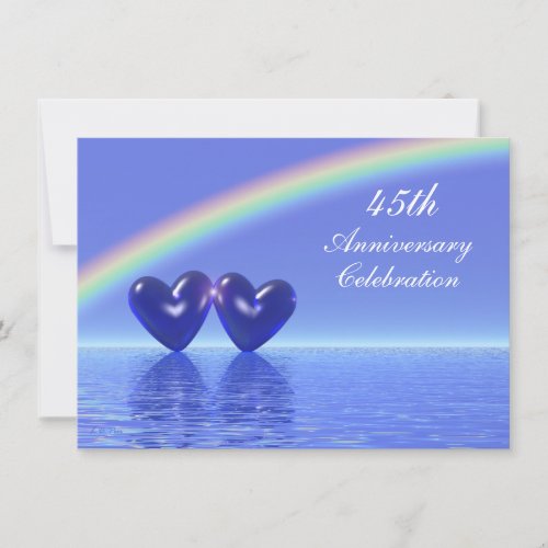 45th Anniversary Sapphire Hearts Custom Invite