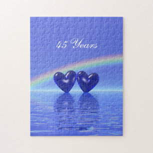 45th Anniversary Sapphire Hearts Jigsaw Puzzle