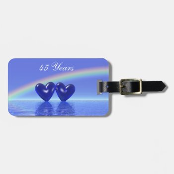 45th Anniversary Sapphire Hearts Luggage Tag by Peerdrops at Zazzle