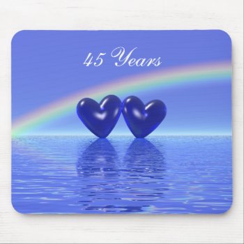 45th Anniversary Sapphire Hearts Mouse Pad by Peerdrops at Zazzle