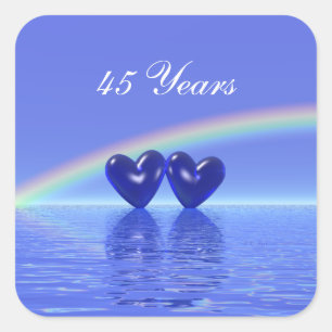 45th Anniversary Sapphire Hearts Square Sticker