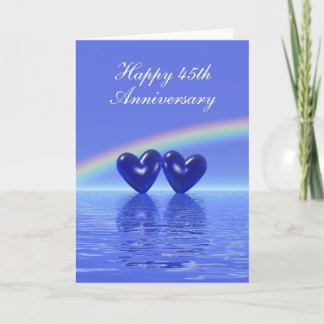 45th Anniversary Sapphire Hearts (Tall) Card
