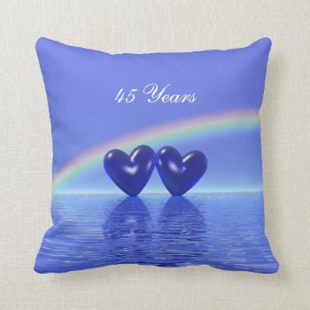45th Anniversary Sapphire Hearts Throw Pillow by Peerdrops at Zazzle