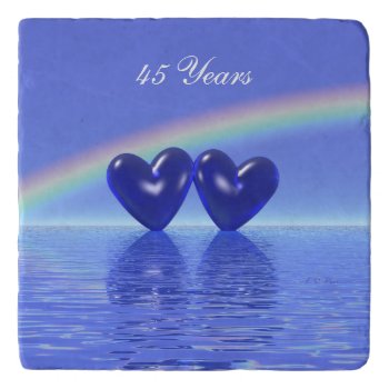45th Anniversary Sapphire Hearts Trivet by Peerdrops at Zazzle