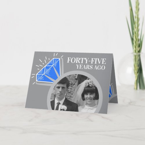 45th anniversary sapphire ring now then photo card