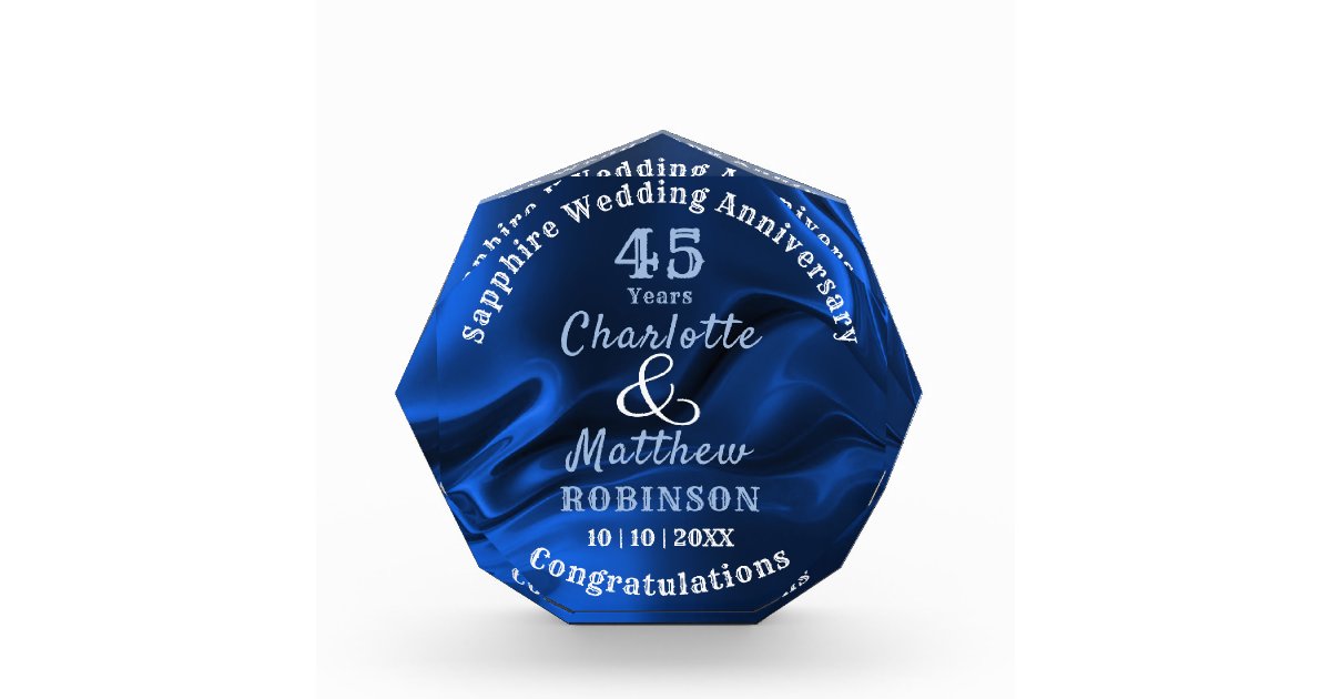 45th Anniversary Sapphire Wedding Gift Personal Zazzle