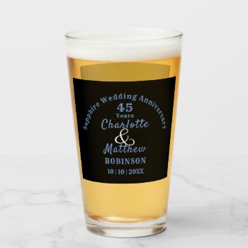 45th Anniversary Sapphire Wedding Gift Personal Glass by Flissitations at Zazzle