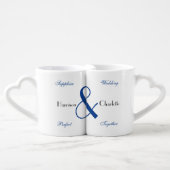 45th Anniversary Sapphire Wedding Personalized Coffee Mug Set (Front Nesting)