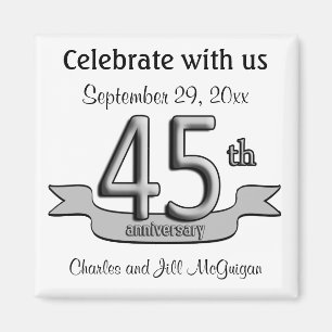 45th Anniversary Save The Date Party Favors Magnet