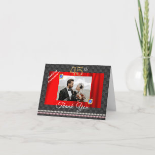 45th Anniversary Thank You   Sapphire & Photo Card