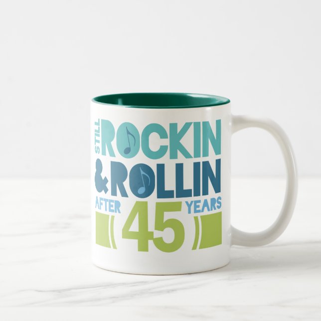 45th Anniversary Wedding Gift Two-Tone Coffee Mug (Right)