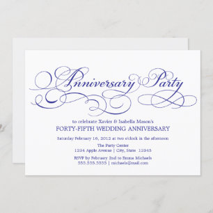 45th Anniversary White/Blue Invitation