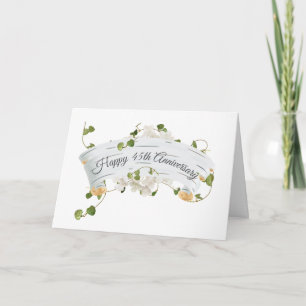 45th Anniversary with Ivy on Birch Scroll Card