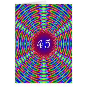 45th Birthday Abstract Trippy Swirls Cards