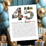 45th birthday all the reasons why we love you poster<br><div class="desc">Express your love and admiration with our 45 Reasons We Love You Photo Collage Poster from The Arty Apples. Ideal for celebrating a special milestone birthday or anniversary,  this beautiful poster features a collage of photos and heartfelt reasons why your loved one is cherished.</div>