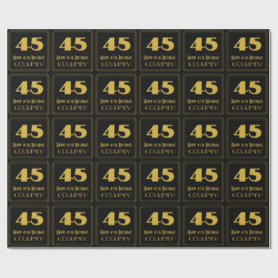 45th Birthday – Art Deco Inspired Look "45" & Name Wrapping Paper