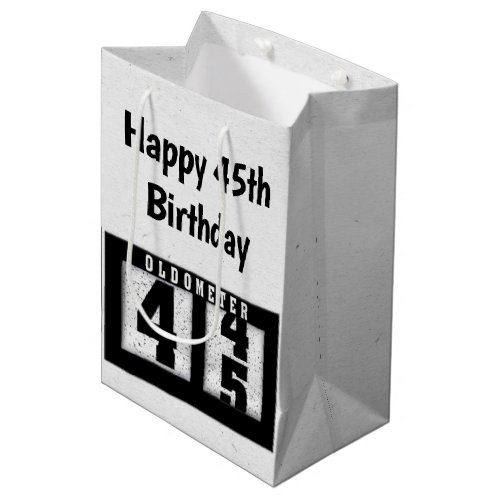 45th Birthday Black Odometer Medium Gift Bag