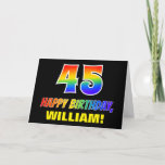[ Thumbnail: 45th Birthday: Bold, Fun, Simple, Rainbow 45 Card ]
