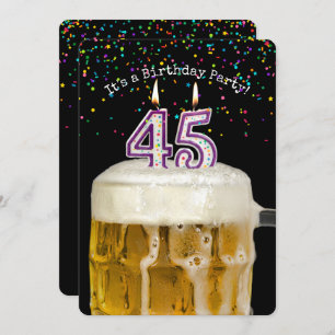 45th Birthday Candle Party Invitation