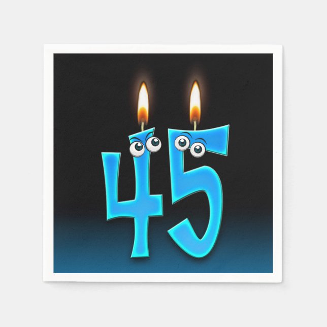 45th birthday candle with eyeballs napkins (Front)