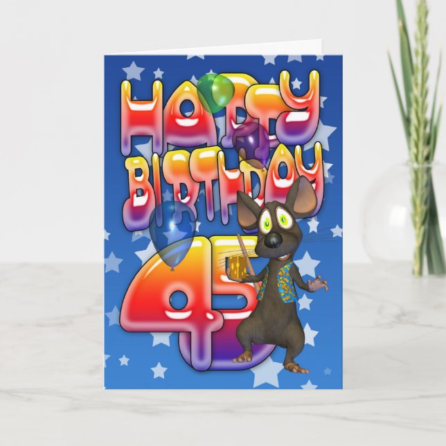 45th Birthday Card, Happy Birthday Card (Front)