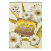45th Birthday card with daisies. (Front)