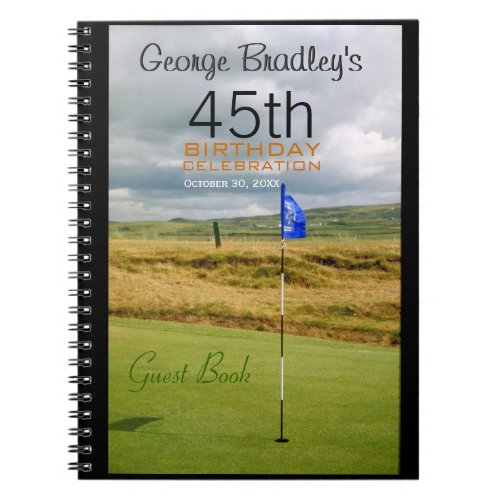45th Birthday Celebration Golf Custom Guest Book