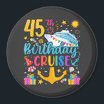 45th Birthday Cruise B-Day Party Circle Magnet<br><div class="desc">45th Birthday Cruise B-Day Party Funny design Gift Classic Circle Magnet Classic Collection.</div>