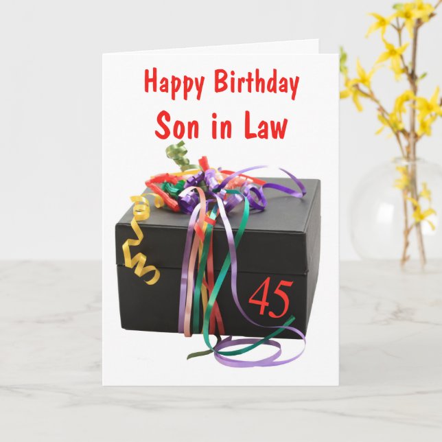 45th Birthday Customizable Card (Yellow Flower)