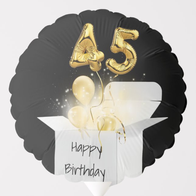 45th Birthday Gold Balloons  (Front)