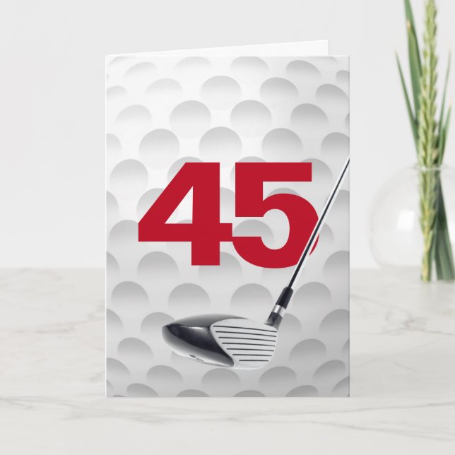 45th Birthday Golf Ball Design Card (Front)